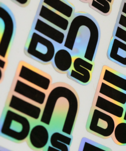 Stickers en vinilo holográfico con tinta laser